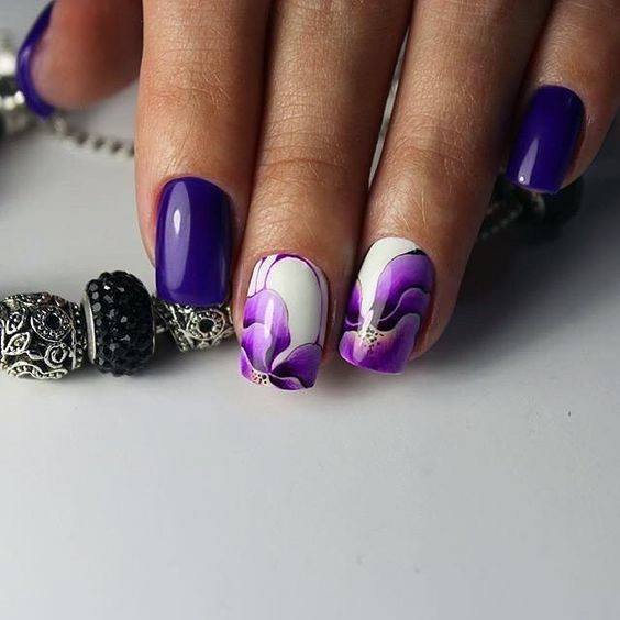 Rare Purple Painted Orchid Nails