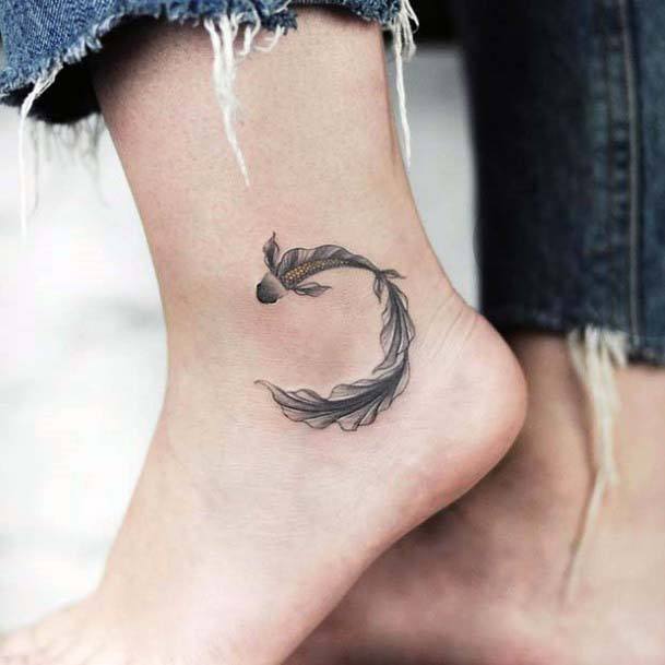 Rare Sea Fish Tattoo Womens Ankle