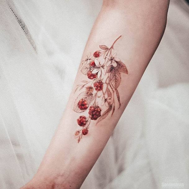 Raspberry Tattoo Feminine Designs