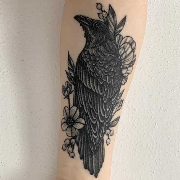 Raven Tattoo For Ladies