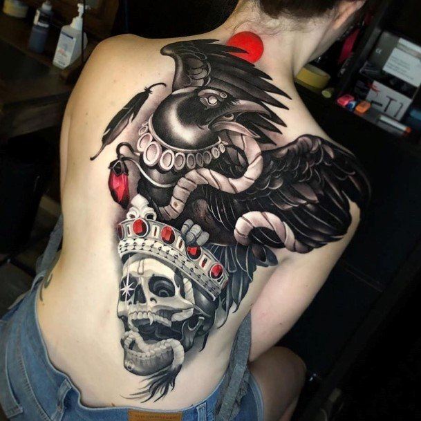 Raven Tattoos For Girls