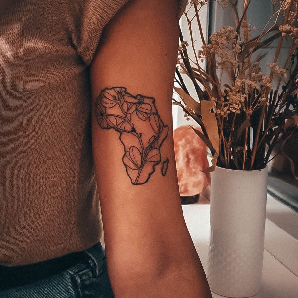 Ravishing Africa Tattoo On Female
