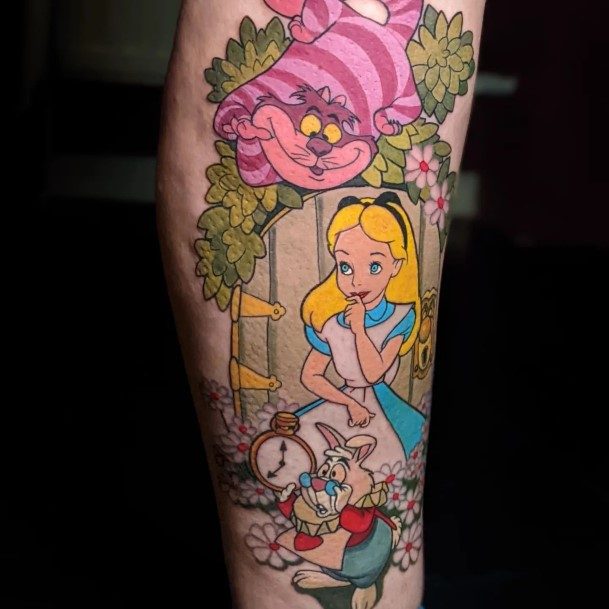 Ravishing Alice In Wonderland Tattoo On Female