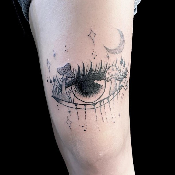 Ravishing All Seeing Eye Tattoo On Female