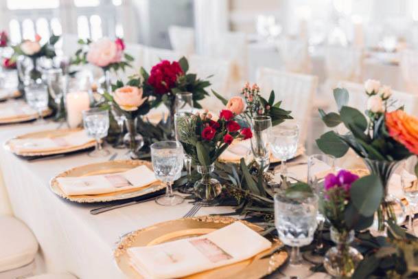 Ravishing August Wedding Flowers On Table