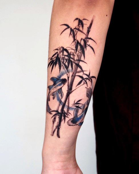 Ravishing Bamboo Tattoo On Female