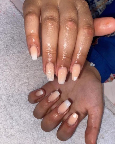 Ravishing Beige Ombre Nail On Female