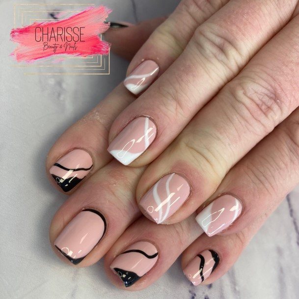 Ravishing Black And White Nail On Female