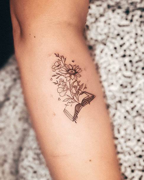 Ravishing Book Tattoo On Female