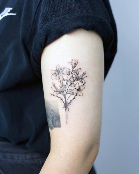 Ravishing Bouquet Tattoo On Female