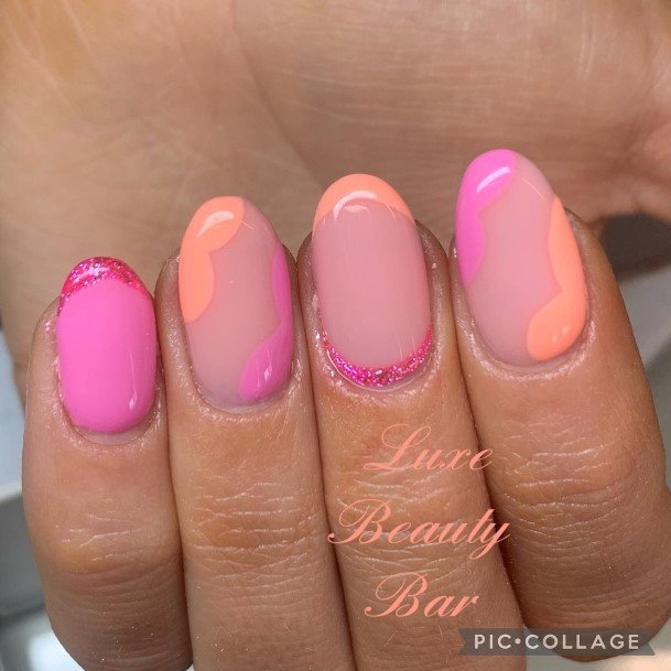 Ravishing Bright Coral Nail On Female