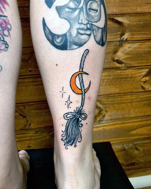 Ravishing Broomstick Tattoo On Female