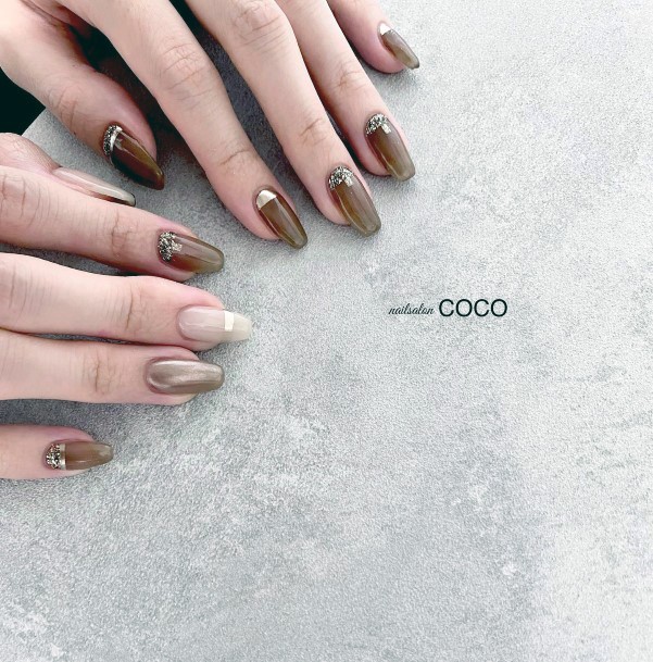 Ravishing Brown Dress Nail On Female