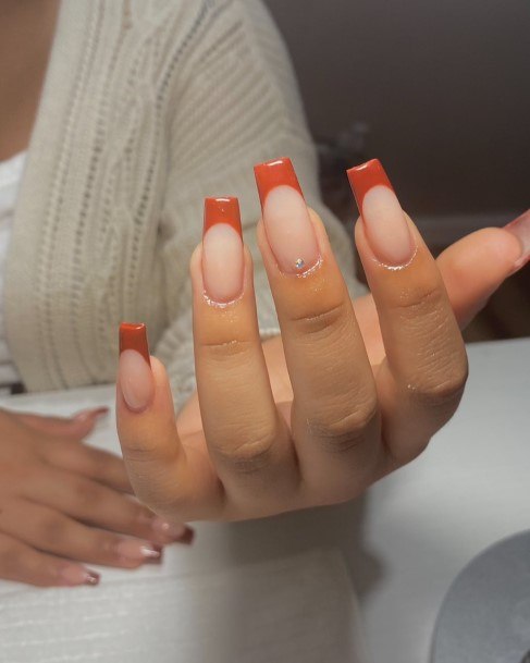 Ravishing Brown French Tip Nail On Female