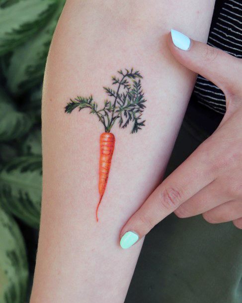 Ravishing Carrot Tattoo On Female