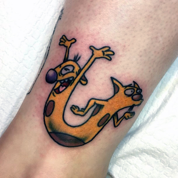 Ravishing Catdog Tattoo On Female