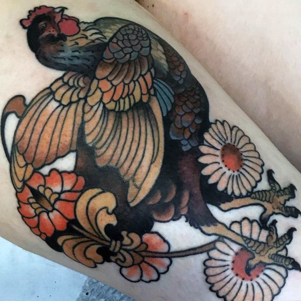 Ravishing Chicken Tattoo On Female
