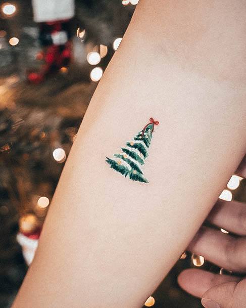 Ravishing Christmas Tattoo On Female