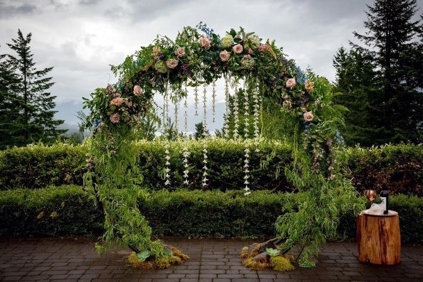 Ravishing Circle Nature Green Arbor Wedding =ideas