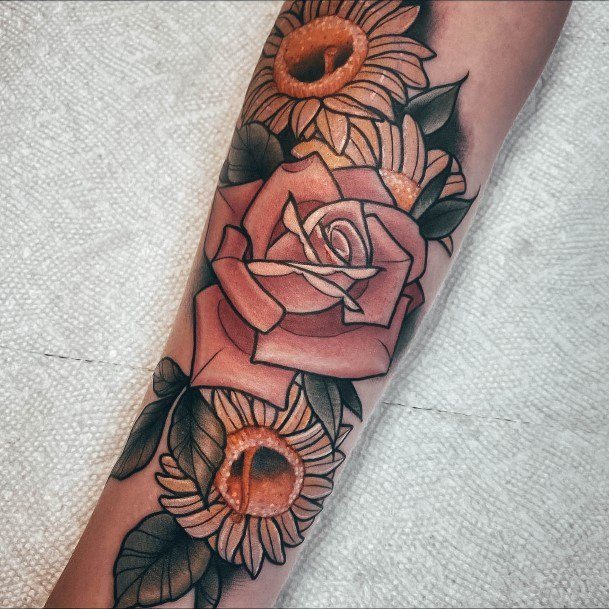 Ravishing Daisy Tattoo On Female