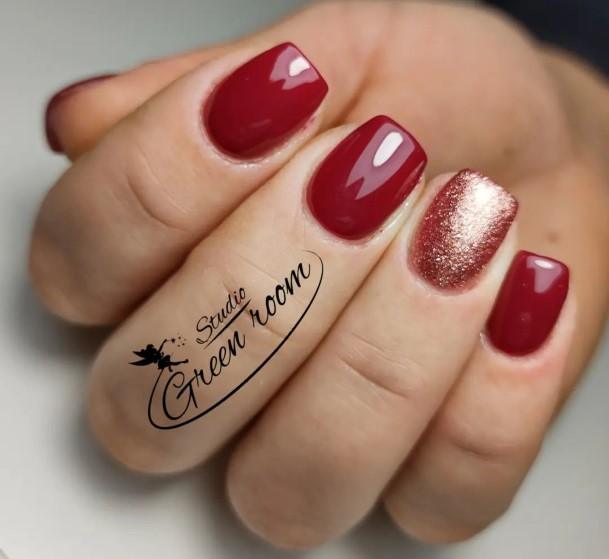 Ravishing Dark Red Nail On Female