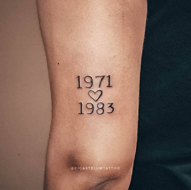 Ravishing Date Tattoo On Female