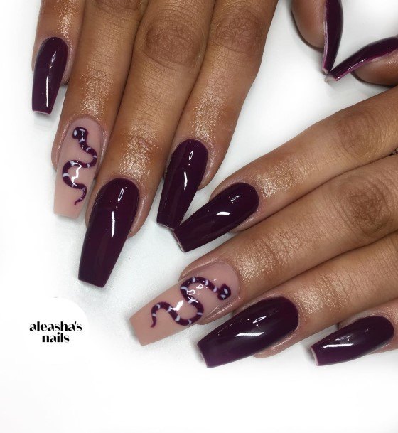 Ravishing Deep Purple Nail On Female