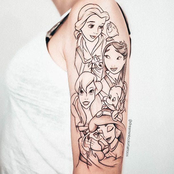 Ravishing Disney Princess Tattoo On Female