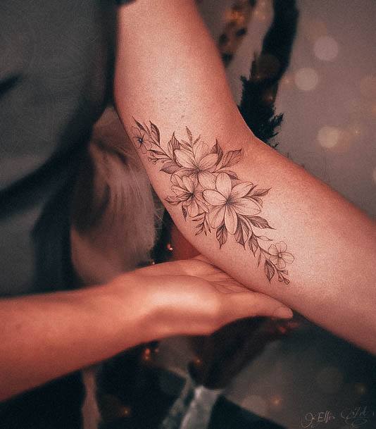 Ravishing Elbow Tattoo On Female