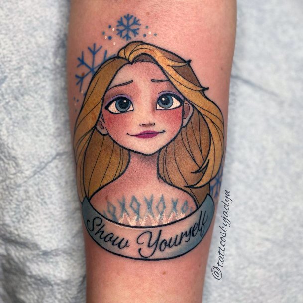 Ravishing Elsa Tattoo On Female