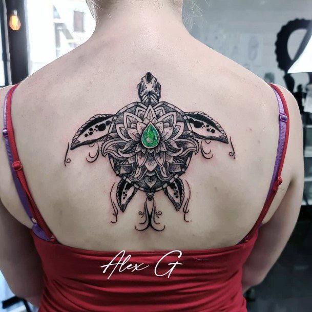 Ravishing Emerald Tattoo On Female