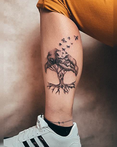 Ravishing Family Tree Tattoo On Female