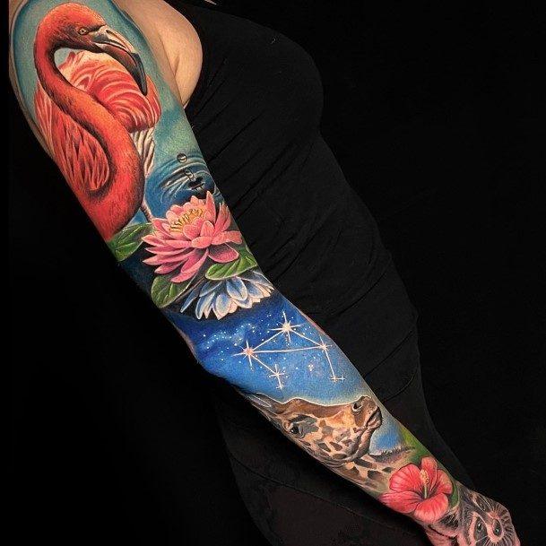 Ravishing Flamingo Tattoo On Female