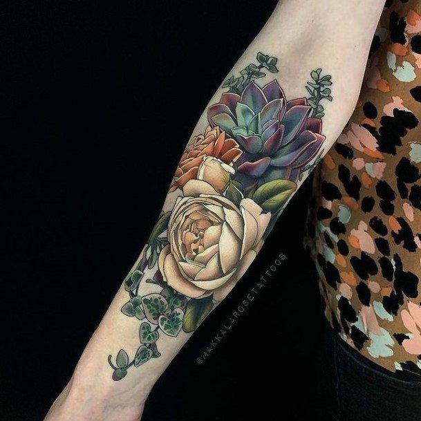 Ravishing Forearm Sleeve Tattoo On Female