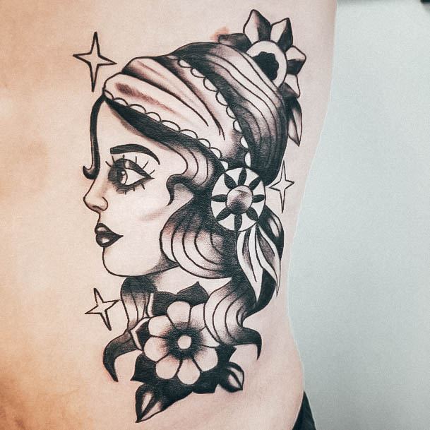 Ravishing Fortune Teller Tattoo On Female