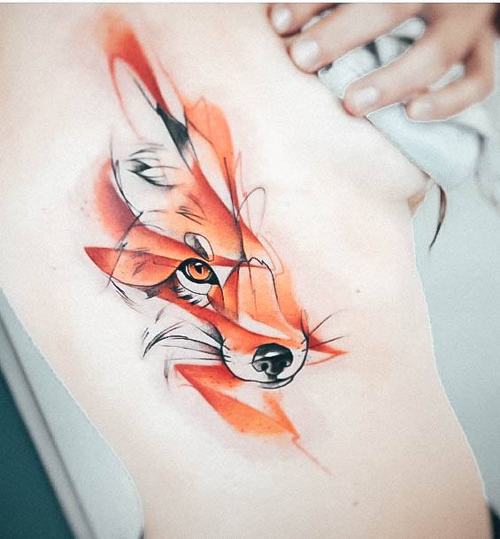 Ravishing Fox Tattoo On Female