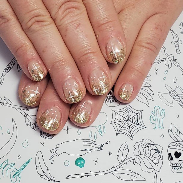 Ravishing Gold Ombre Nail On Female