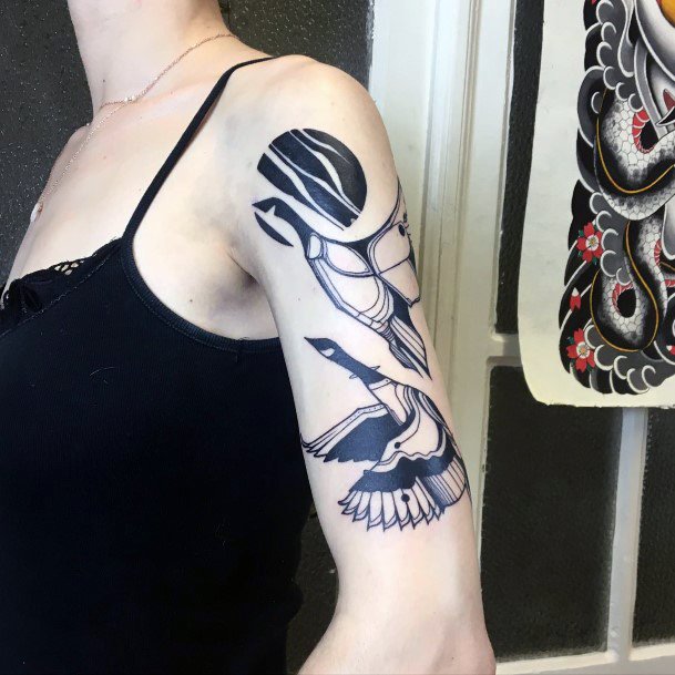 Ravishing Goose Tattoo On Female
