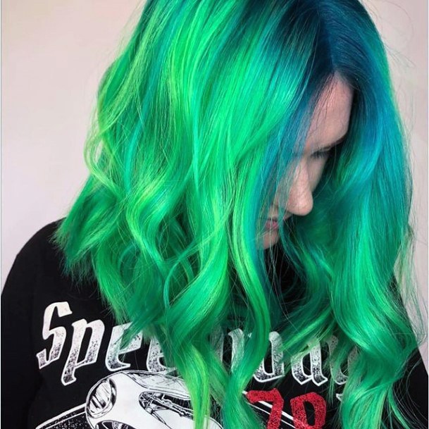 Ravishing Green Hairstyles On Female