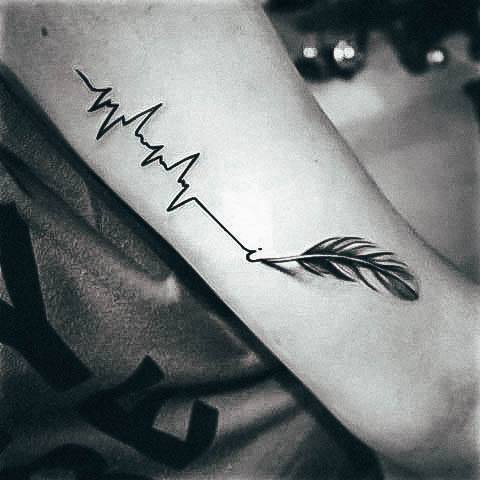 Ravishing Heartbeat Tattoo On Female