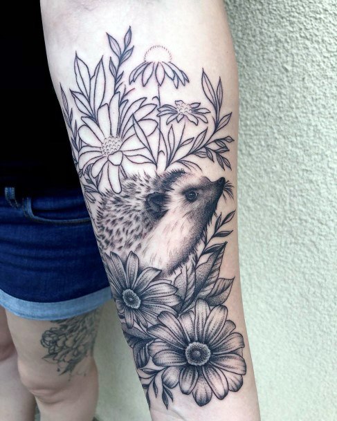 Ravishing Hedgehog Tattoo On Female