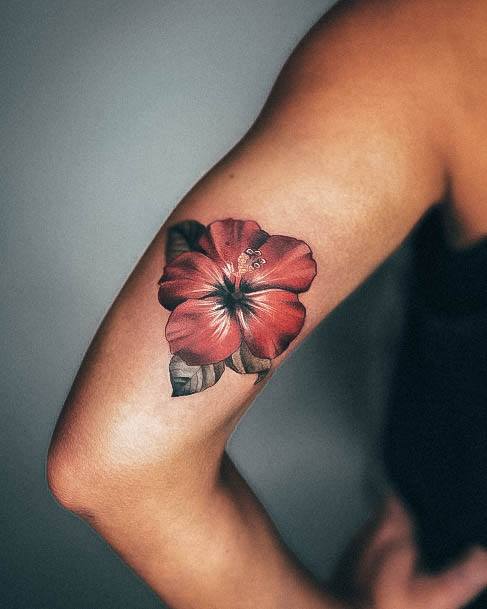 Ravishing Hibiscus Tattoo On Female