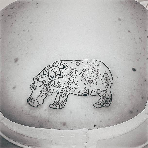 Ravishing Hippo Tattoo On Female