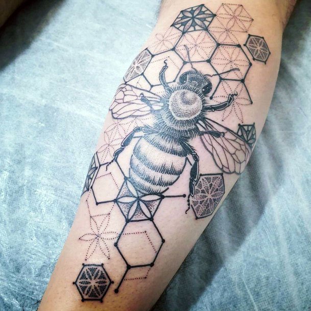 Ravishing Honeycomb Tattoo On Female