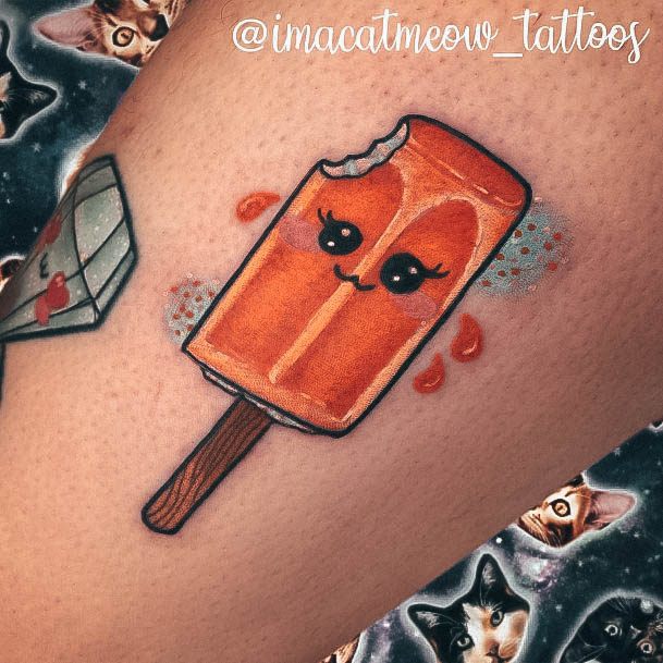 Ravishing Ice Cream Tattoo On Female