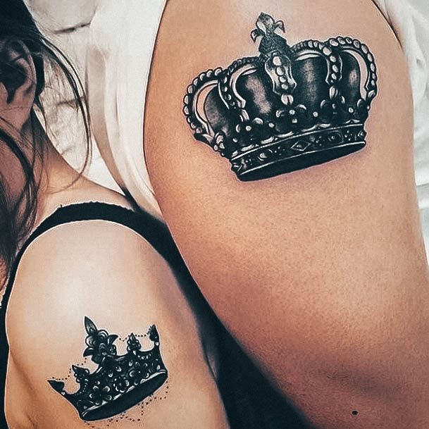 Ravishing King And Queen Tattoo On Female