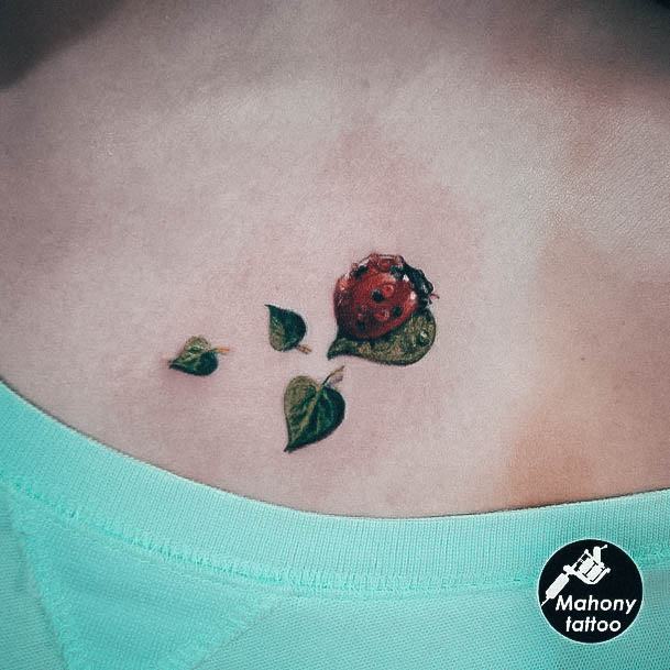 Ravishing Ladybug Tattoo On Female