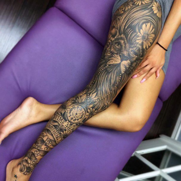 Ravishing Leg Tattoo For Women