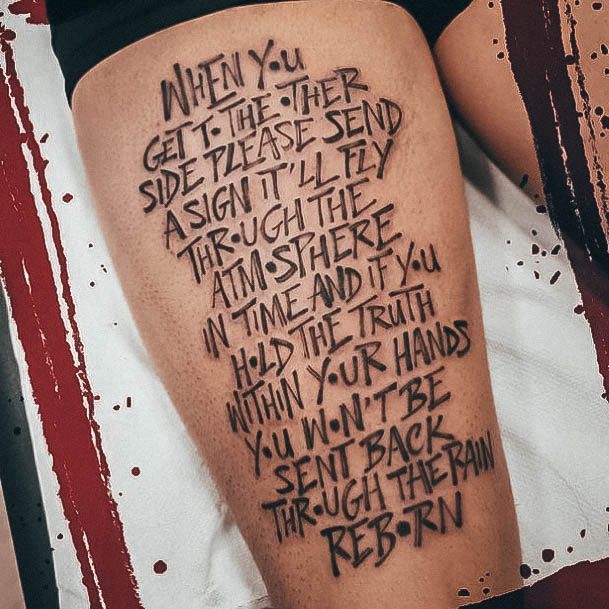 Ravishing Lettering Tattoo On Female