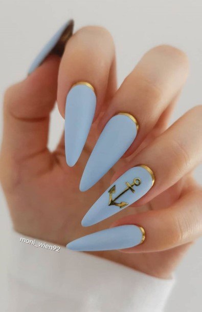 Ravishing Light Blue Nail On Female